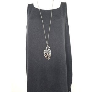 Karma Bella Long Cicada Wing Necklace 32" Silver Tone Chain Insect Pendant